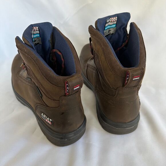 Ariat Men's Turbo 6" USA Assembled H2O Carbon Toe Work Boots 10036739 13D Brown - Picture 2 of 16